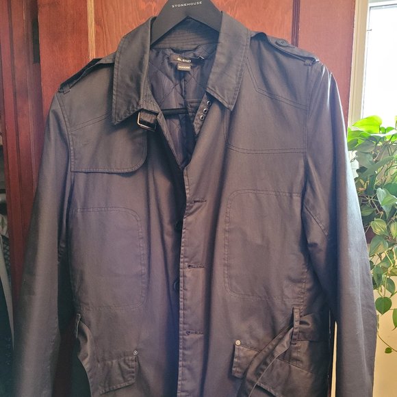 Men's Black Trench - Picture 1 of 7